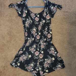 Black floral romper